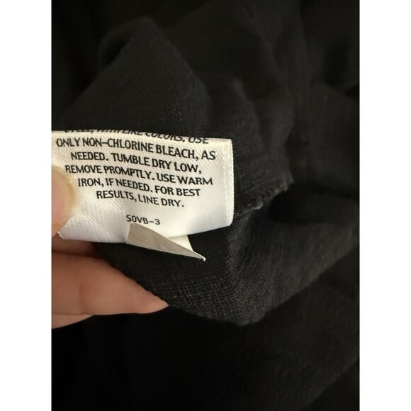 EILEEN FISHER Washable Crepe Wide Leg Pant 2XL Black Linen Blend Lagenlook New - Picture 10 of 13